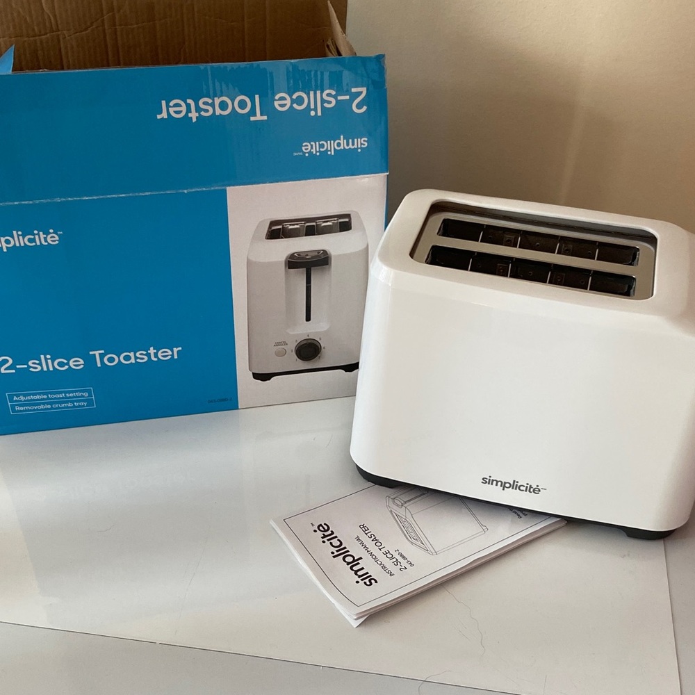 🆕 Simplicité White 2-Slice Toaster